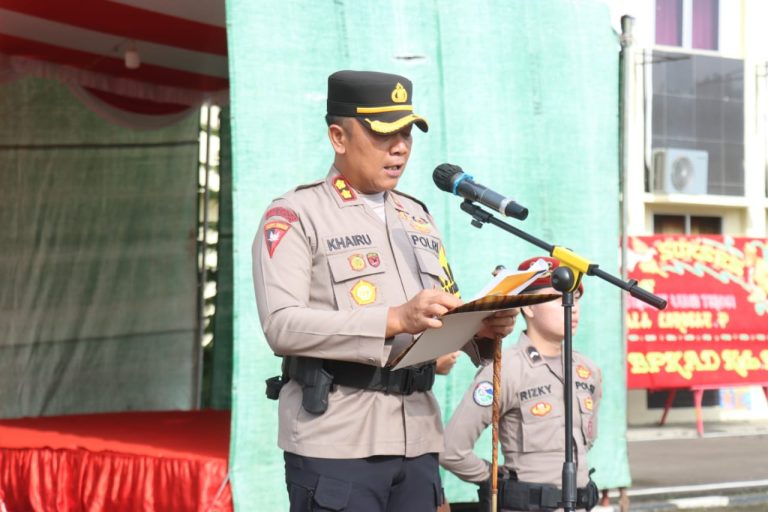 Polres PALI melaksanakan upacara kenaikan pangkat